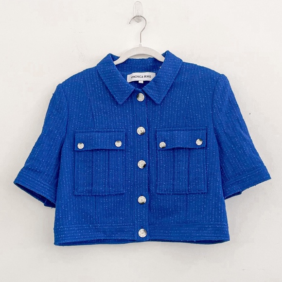 Veronica Beard Rosalina Cobalt Short Sleeve Jacket 16 - Picture 6 of 12